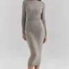 Margo grijze velours doorschijnende gestreepte midirok