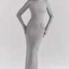 Marie-Louise Lichtgrijze Bodycon Maxi-jurk