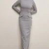 Marie-Louise Lichtgrijze Bodycon Maxi-jurk