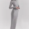 Marie-Louise Lichtgrijze Bodycon Maxi-jurk