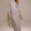 Marie-Louise Lichtgrijze Bodycon Maxi-jurk