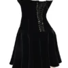 Marilla zwarte fluwelen strapless jurk