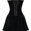 Marilla zwarte fluwelen strapless jurk