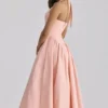 Marilyn Peach katoenen halternek midi-zomerjurk