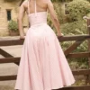 Marilyn Strawberry Shortcake Gingham Halter Midi Zomerjurk