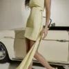 Marla Lemon halter mini-jurk