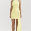 Marla Lemon halter mini-jurk