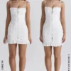 Marlene witte katoenen mini-jurk met broderie anglaise