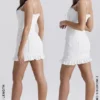Marlene witte katoenen mini-jurk met broderie anglaise