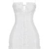 Marlene witte katoenen mini-jurk met broderie anglaise