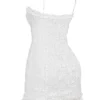 Marlene witte katoenen mini-jurk met broderie anglaise