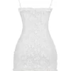 Marlene witte katoenen mini-jurk met broderie anglaise