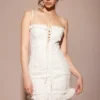Marlene witte katoenen mini-jurk met broderie anglaise
