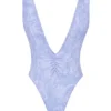 Martinique lavendelkleurig paisley-badpak met diepe hals