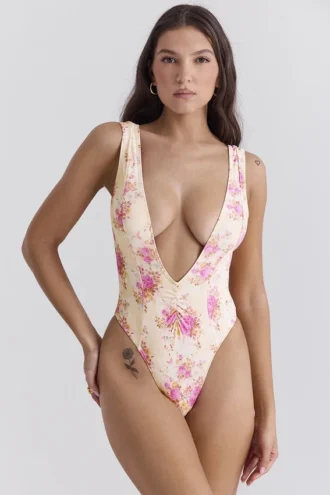 Martinique Plunge-badpak met bloemenprint