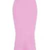 Mathilda roze maxi-rok met kanten rand