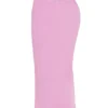 Mathilda roze maxi-rok met kanten rand