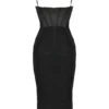 Maya Zwarte midi-jurk met ruches