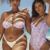 Medea Violet Floral bandeau-bikini top