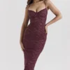 Melina Mulberry kanten midi-jurk