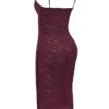 Melina Mulberry kanten midi-jurk