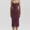 Melina Mulberry kanten midi-jurk