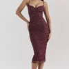 Melina Mulberry kanten midi-jurk