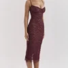 Melina Mulberry kanten midi-jurk