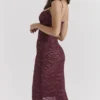 Melina Mulberry kanten midi-jurk