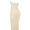 Mia Ecru halter maxi-jurk