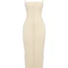Mia Ecru halter maxi-jurk