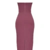 Mia Mulberry Twill Halter Maxi-jurk