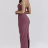 Mia Mulberry Twill Halter Maxi-jurk
