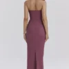 Mia Mulberry Twill Halter Maxi-jurk