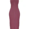 Mia Mulberry Twill Halter Maxi-jurk