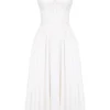Milia witte midi-jurk met broderie anglaise en katoen