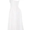 Milia witte midi-jurk met broderie anglaise en katoen