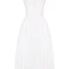 Milia witte midi-jurk met broderie anglaise en katoen