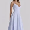 Millie Bluebell katoenen midi-zomerjurk met vetersluiting