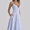 Millie Bluebell katoenen midi-zomerjurk met vetersluiting