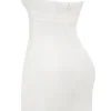 Mimi witte strapless twill mini-jurk