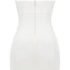Mimi witte strapless twill mini-jurk