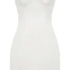 Mimi witte strapless twill mini-jurk