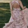 Minerva Roze zwierige chiffon midi-zomerjurk