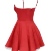 Minimoiselle Holly rode satijnen tule mini-jurk