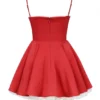 Minimoiselle Holly rode satijnen tule mini-jurk