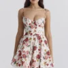 Minimoiselle mini-jurk van tule met Italiaanse rozenprint