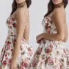 Minimoiselle mini-jurk van tule met Italiaanse rozenprint