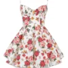 Minimoiselle mini-jurk van tule met Italiaanse rozenprint