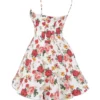 Minimoiselle mini-jurk van tule met Italiaanse rozenprint